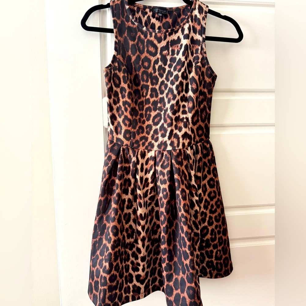 Top Shop Size 4 Leop Print dress
